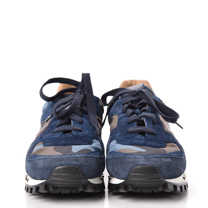 Valentino Garavani Suede Nylon Camouflage Womens Soul Rockstud Sneakers 41 Navy 2 of 19