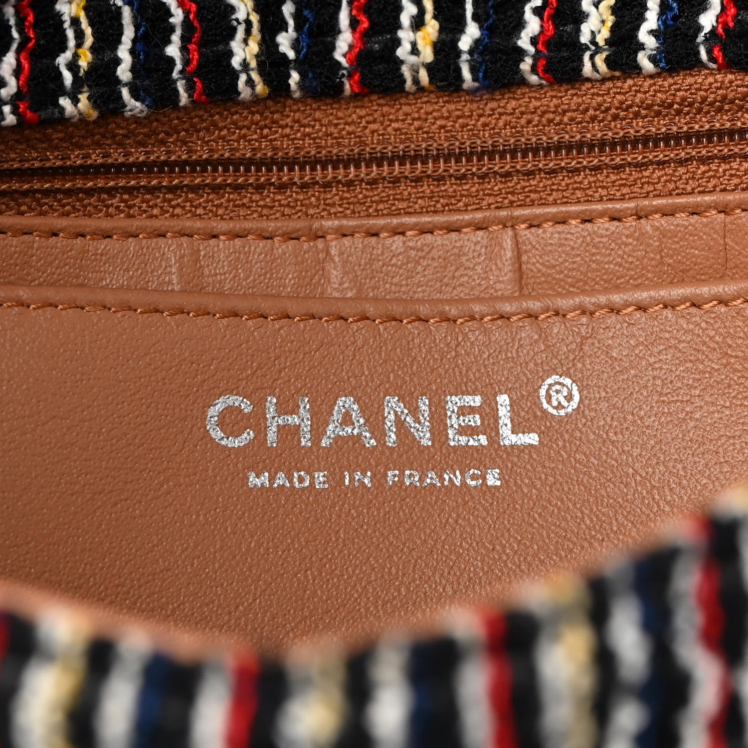 Chanel Tweed Woven Single Flap Beige Multicolor 8 of 10