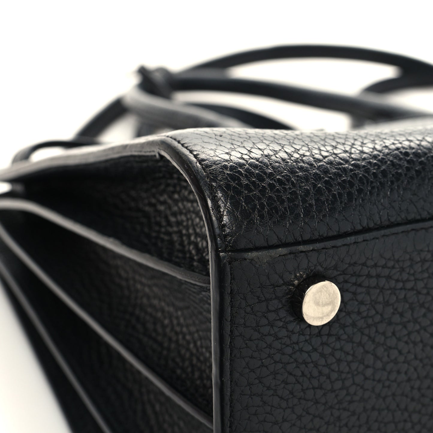 Grained Calfskin Small Sac De Jour Black