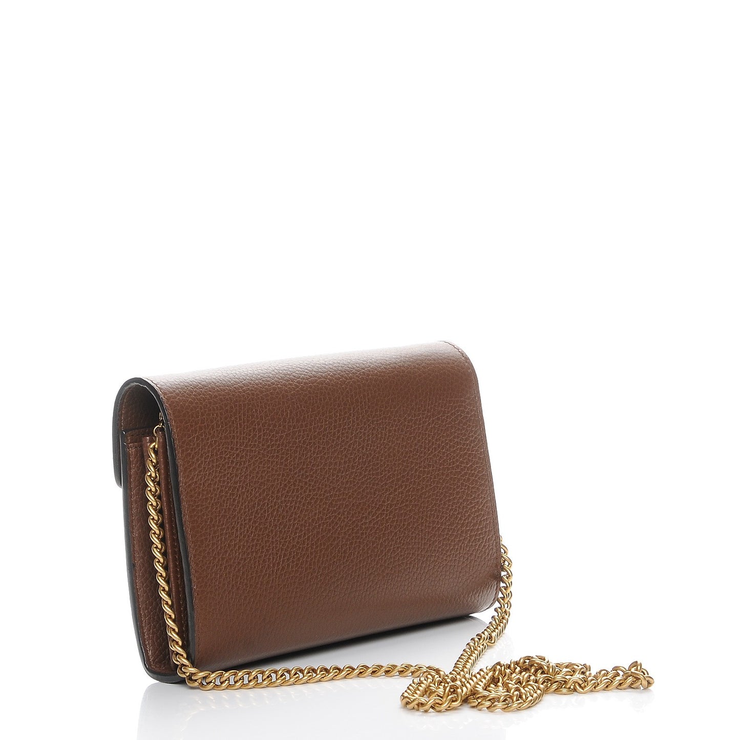 Cellarius Calfskin GG Marmont Chain Wallet Nut Brown