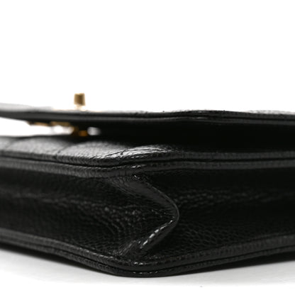 Chanel Caviar Quilted CC Turnlock Wallet On Chain WOC Black 11 of 12