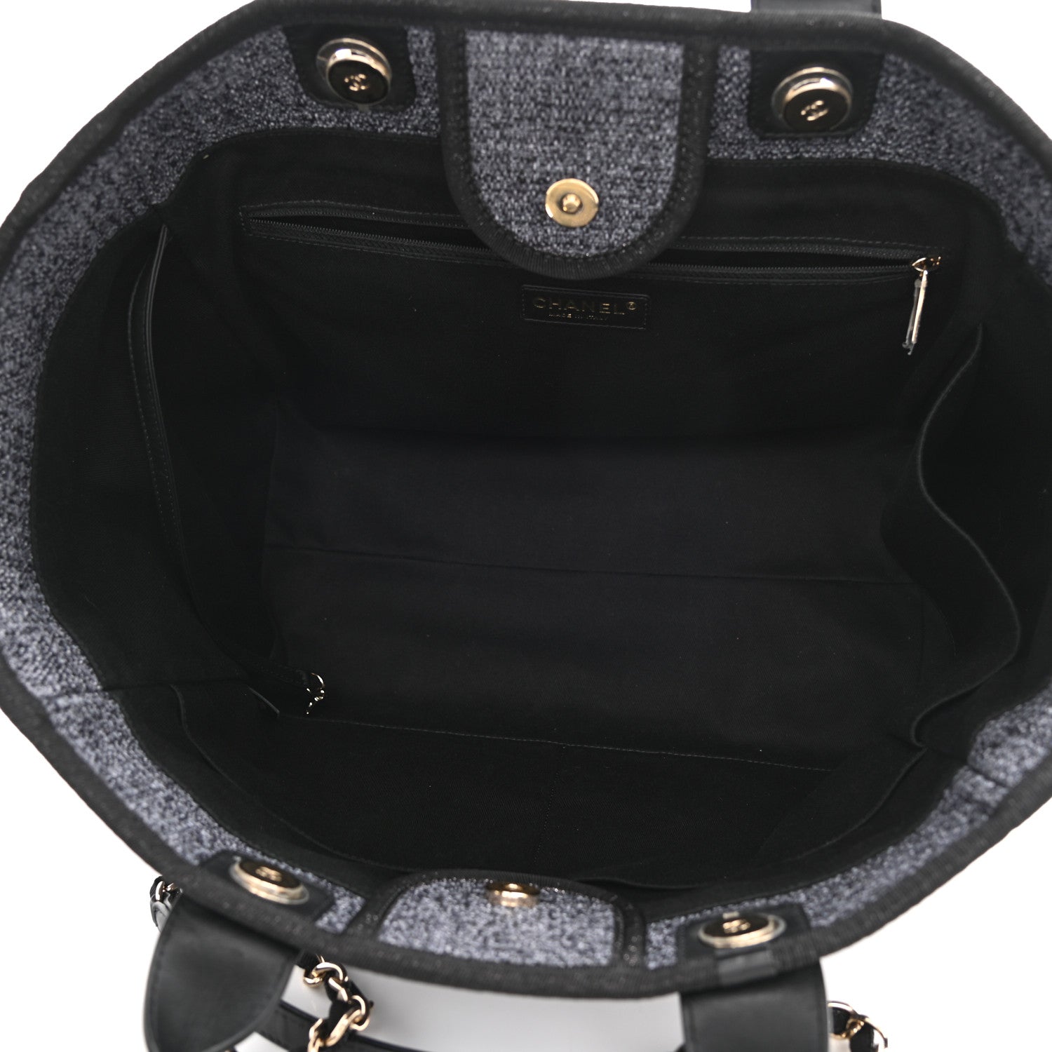 Chanel Lurex Boucle Medium Deauville Tote Black 8 of 17