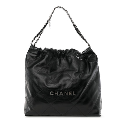 Chanel Shiny Calfskin Quilted Chanel 22 Black 1 of 11