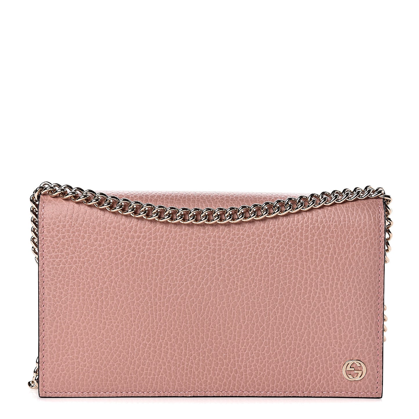 Dollar Calfskin Medium Betty Chain Wallet Soft Pink