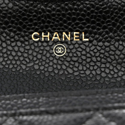 Chanel Caviar Quilted Flap Card Holder Wallet Black 6 of 9