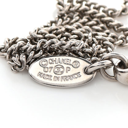 Chanel CC Medallion Pendant Necklace Silver 6 of 6