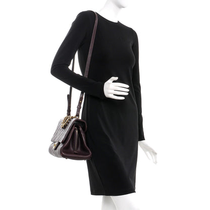 Chanel Shiny Sheepskin Quilted Large Trapezio Flap Dark Burgundy 2 of 13