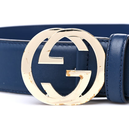 Gucci Moon Calfskin Interlocking G 37mm Belt 85 34 Cobalt Blue 8 of 8