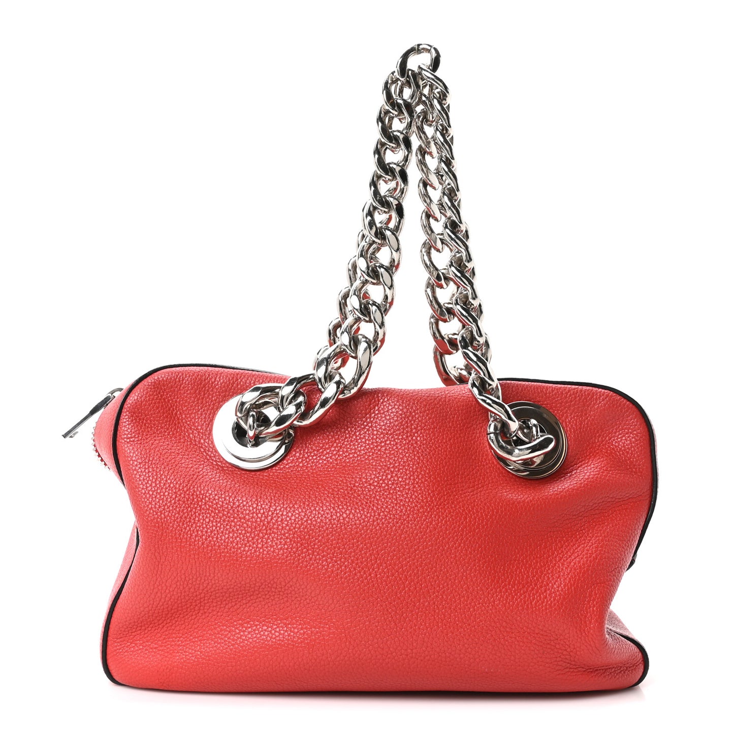 Vitello Daino Chain Satchel Bag Lacca
