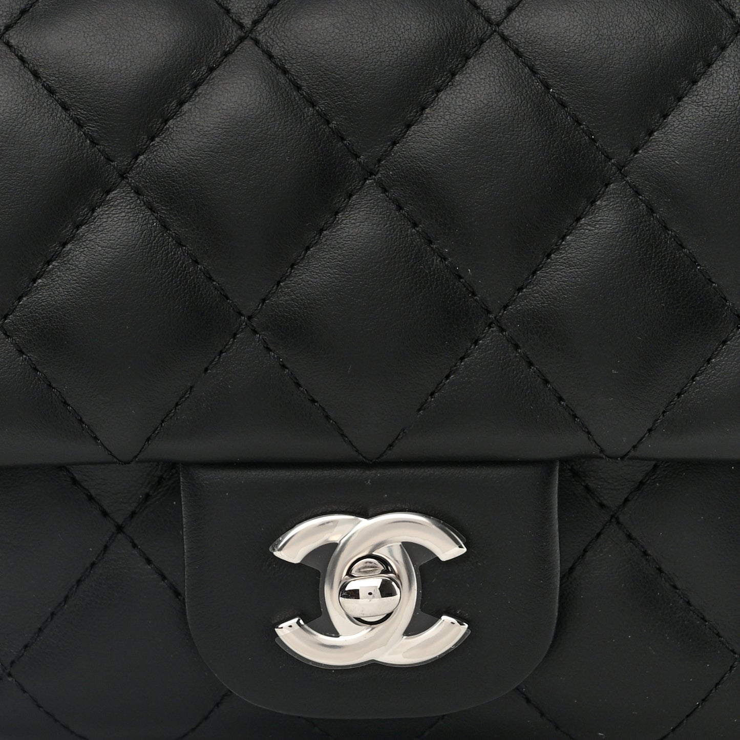 Calfskin Quilted CC Uniform Flap Belt Bag Black