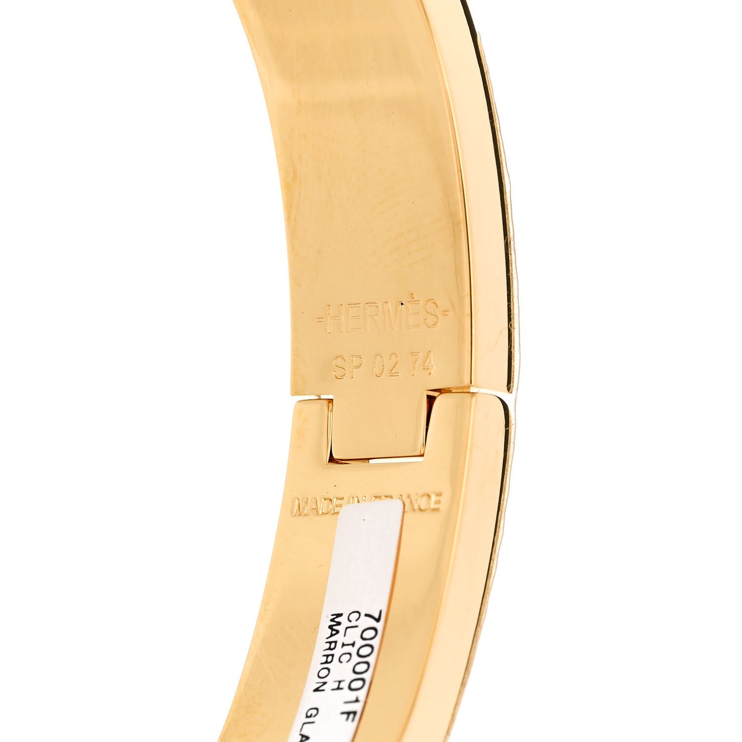Enamel Narrow Clic Clac H Bracelet PM Marron Glace