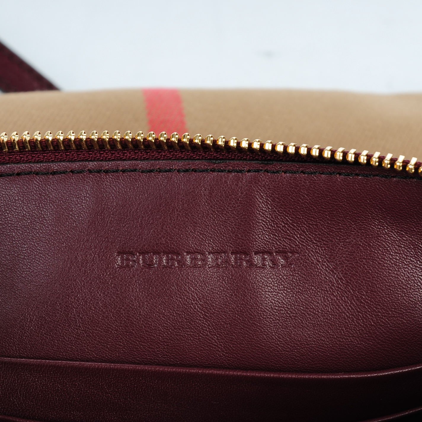 House Check Derby Peyton Crossbody Clutch Bag Mahogany Red