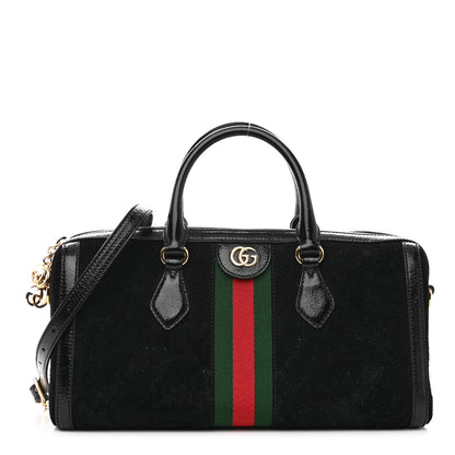 Gucci Suede Patent GG Web Medium Ophidia Boston Black 1 of 9