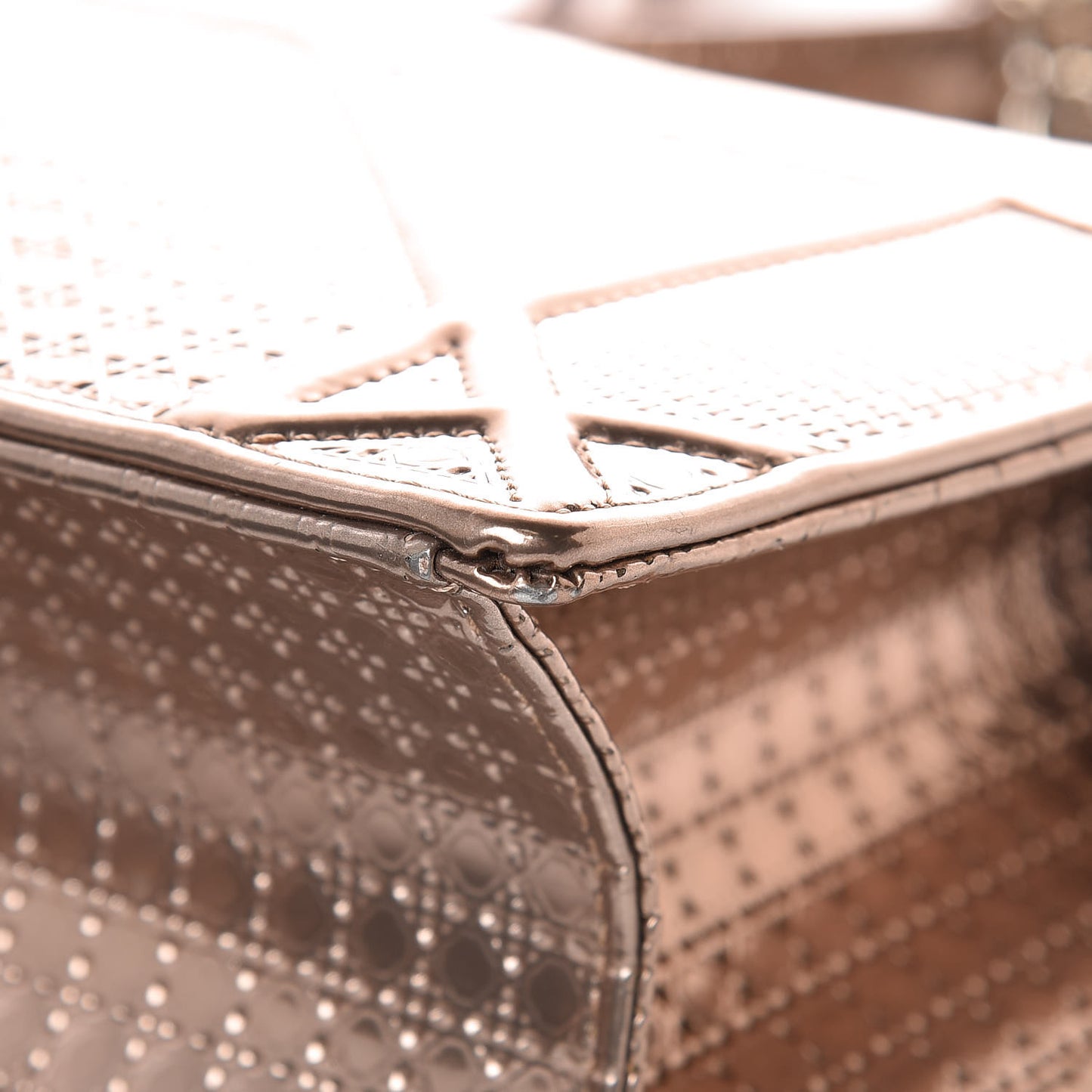 Metallic Patent Micro-Cannage Medium Diorama Flap Bag Hyper Pink