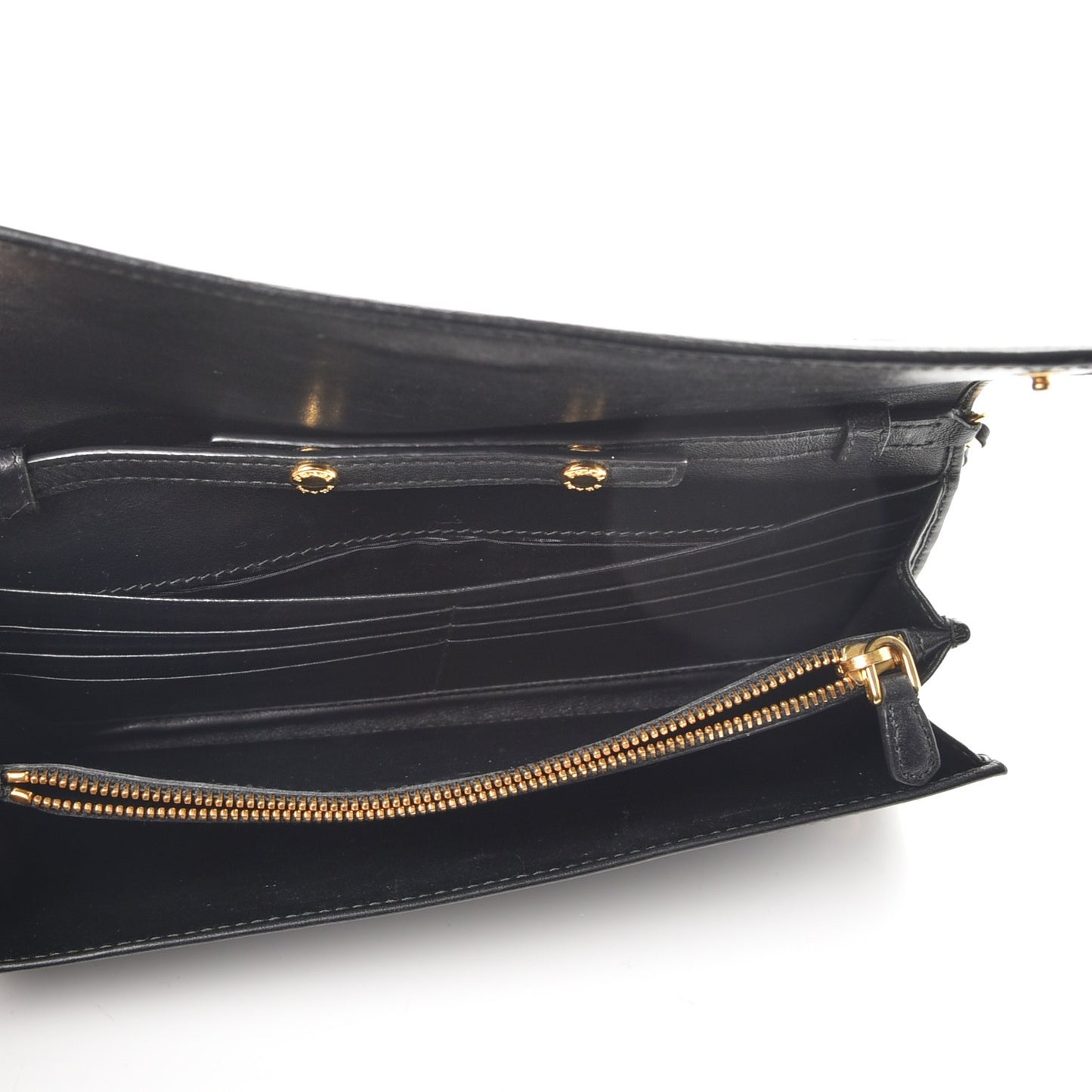 Soft Calfskin Quilted Chain Wallet Black