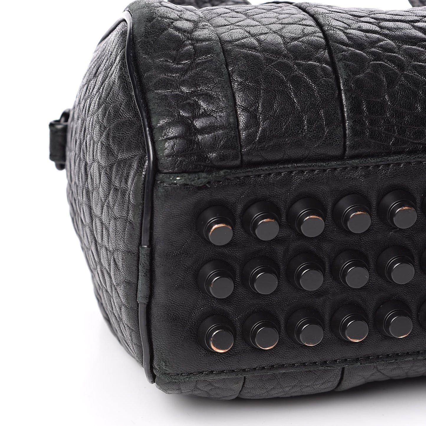 Pebbled Lambskin Mini Rockie Black Matte Black Hardware
