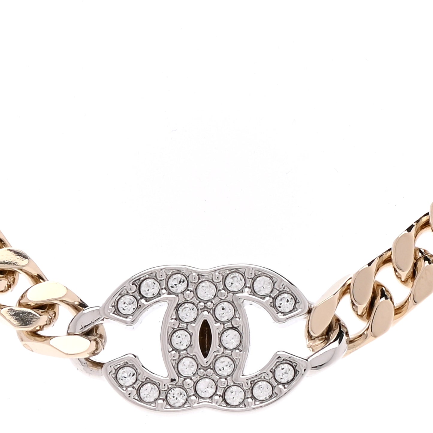 Crystal Chain CC Choker Gold Silver