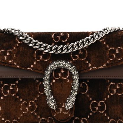 Gucci Velvet Moon Calfskin Crystal GG Monogram Small Dionysus Shoulder Bag Brown Vintage Cocoa Black Diamond 8 of 10