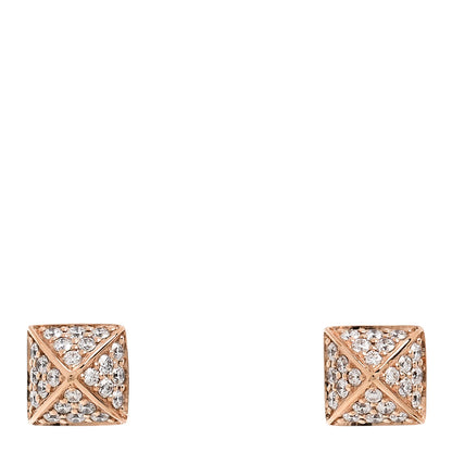 Hermes 18K Rose Gold Diamond Clou d'H Stud Earrings 1 of 5