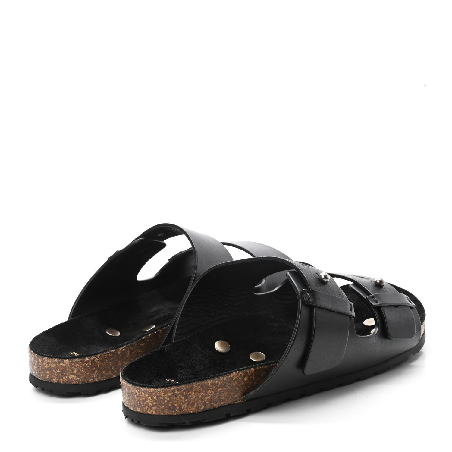 Saint Laurent Calfskin Jimmy Cross Slides 41 Black 4 of 9