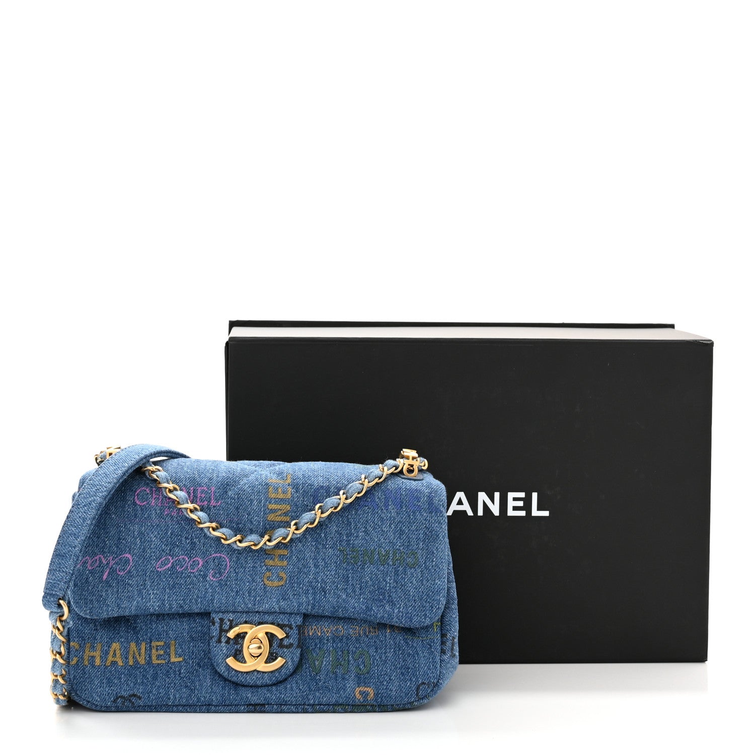 Chanel Denim Quilted Mini Denim Mood Rectangular Flap Blue Multicolor 11 of 11