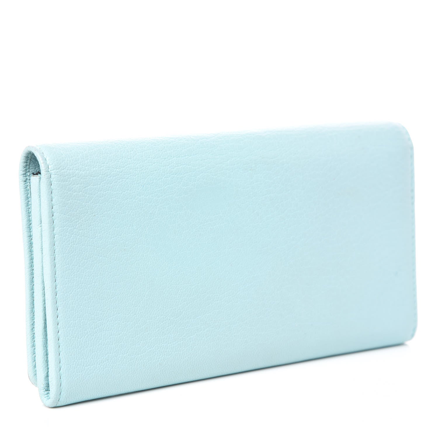 Balenciaga Chevre Gold Metallic Edge Hardware Money Wallet Bleu Maldives 3 of 14