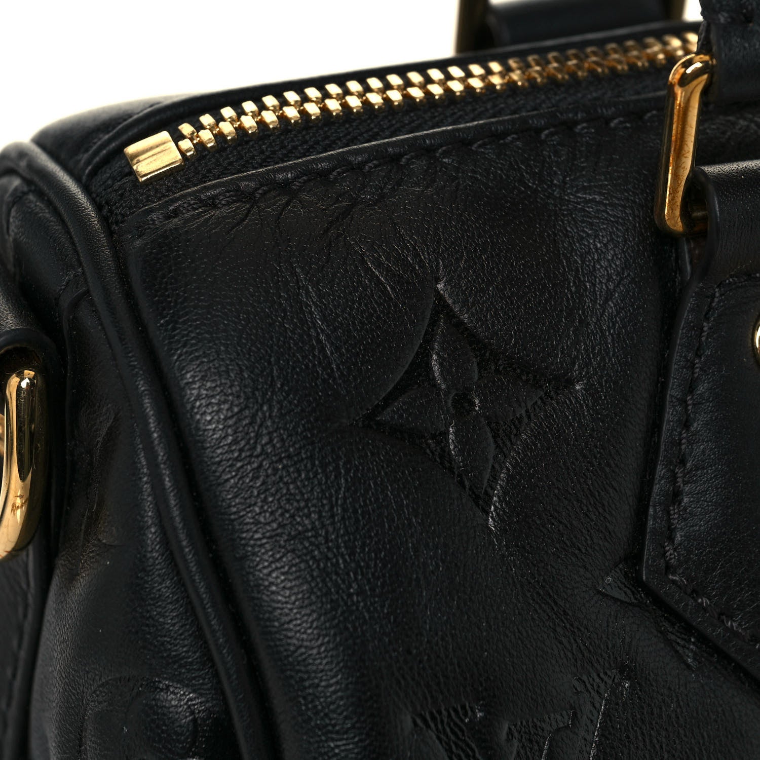 Louis Vuitton Lambskin Embossed Monogram Speedy 22 Bandouliere Black 12 of 13