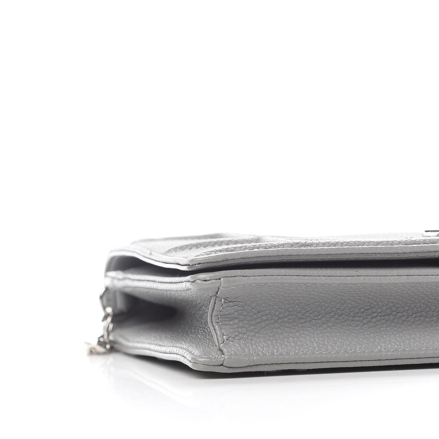 Grained Calfskin Diorama Wallet on Chain Pouch Gris