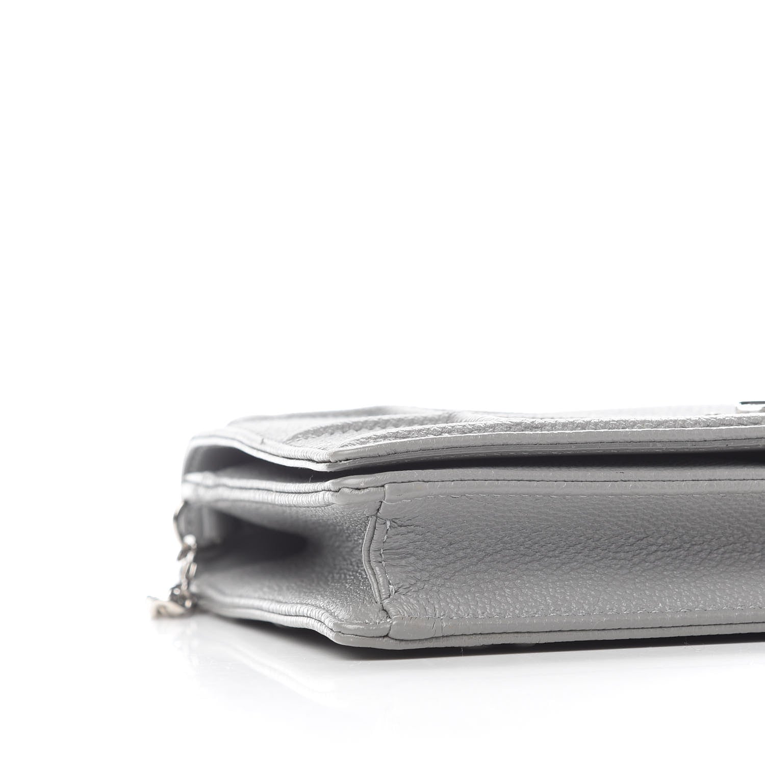 Christian Dior Grained Calfskin Diorama Wallet on Chain Pouch Gris 8 of 9