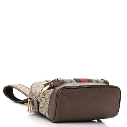 Gucci GG Supreme Monogram Calfskin Web Small Ophidia Day Backpack Beige Ebony New Acero 4 of 14
