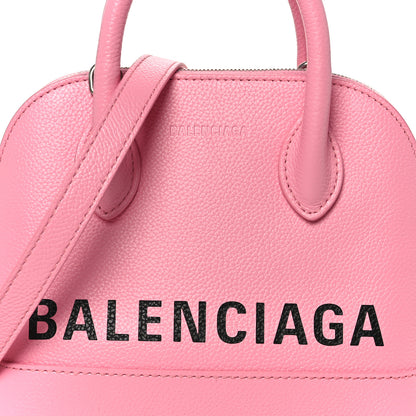 Balenciaga Signature Grained Calfskin Logo XXS Ville Top Handle Bag Rose Bubblegum Black 10 of 12