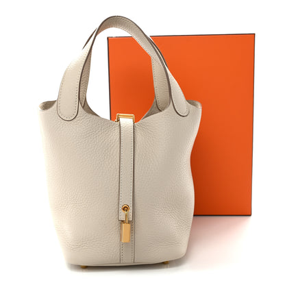 Hermes Taurillon Clemence Picotin Lock 18 PM Craie 10 of 10