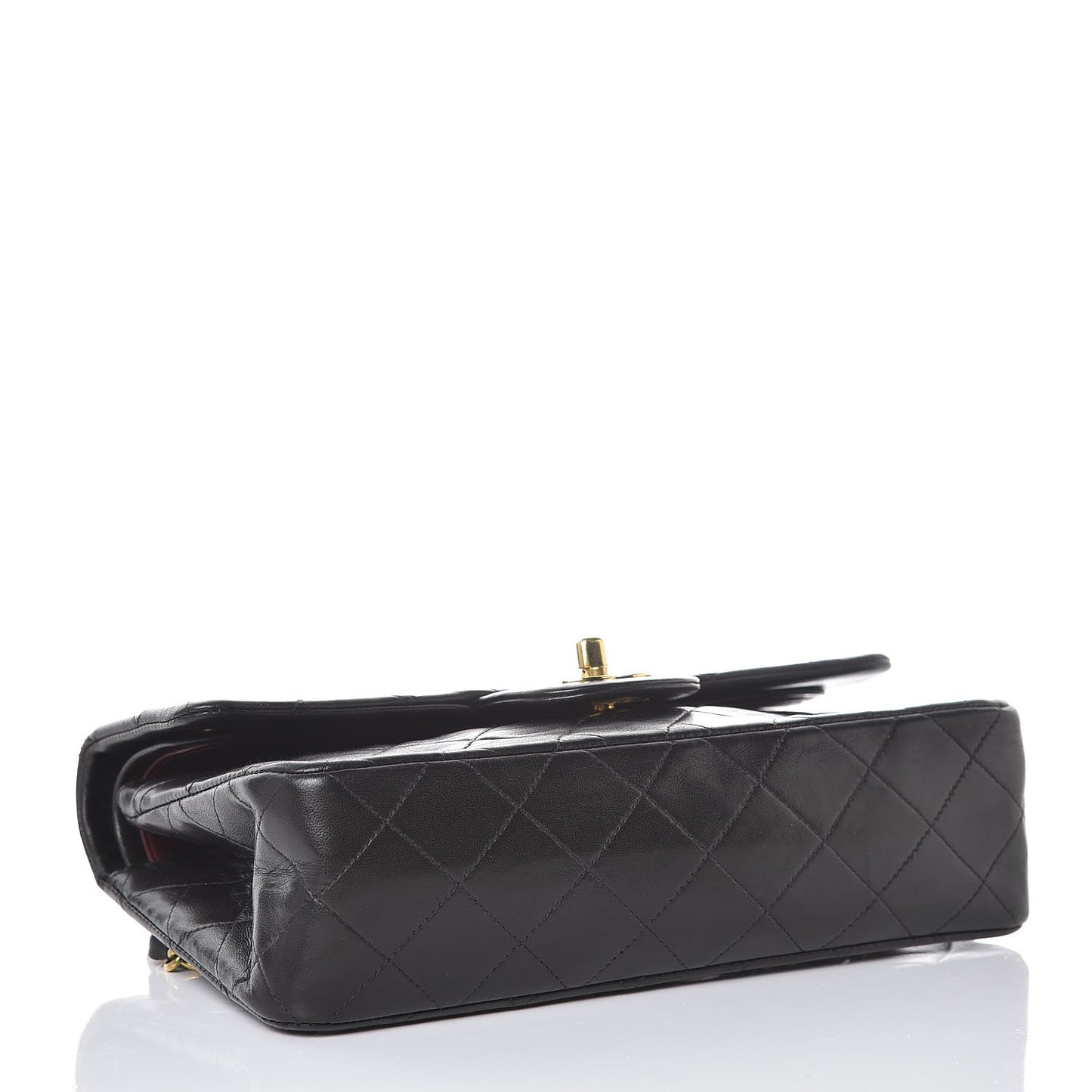 Lambskin Quilted Small Double Flap Black