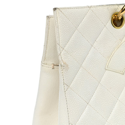 Chanel Caviar Quilted CC Tote White 16 of 16