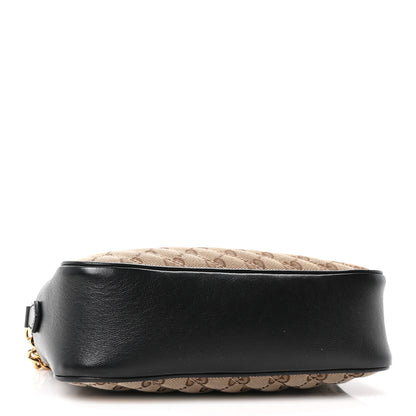 Gucci Monogram Matelasse Diagonal Small GG Marmont Chain Shoulder Bag Beige Black 4 of 10