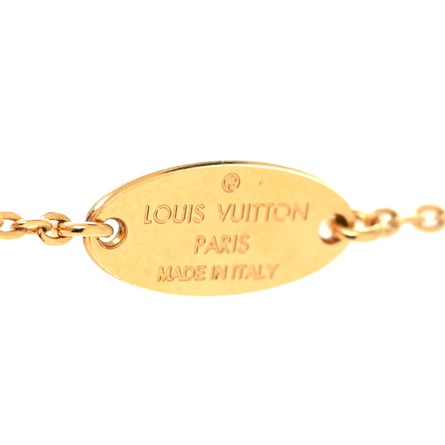 Louis Vuitton Nanogram Name Tag Necklace Gold 5 of 6