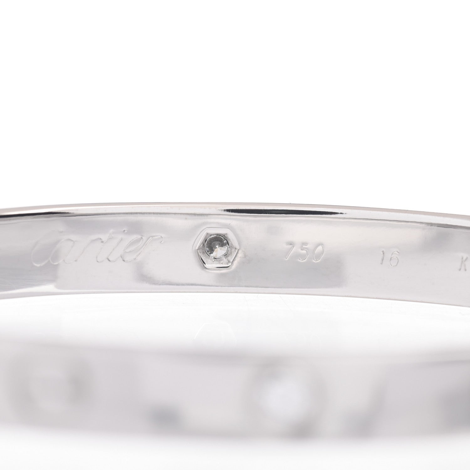 Cartier 18K White Gold 6 Diamond LOVE Bracelet 16 4 of 5