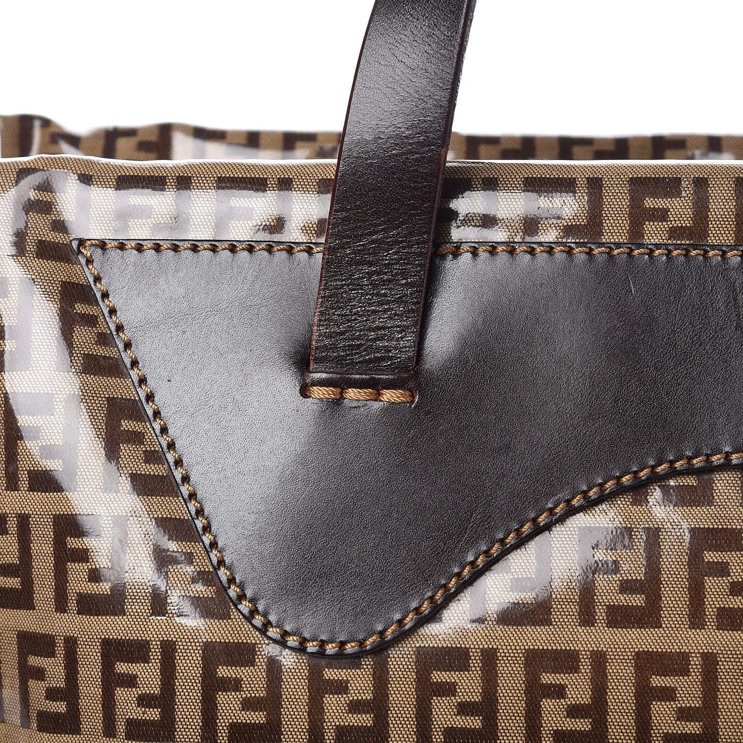 Fendi Vinyl Zucchino Tote Tobacco 9 of 13