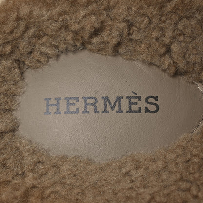 Hermes Woolskin Womens Chypre Sandals 38 Beige Argile 9 of 9