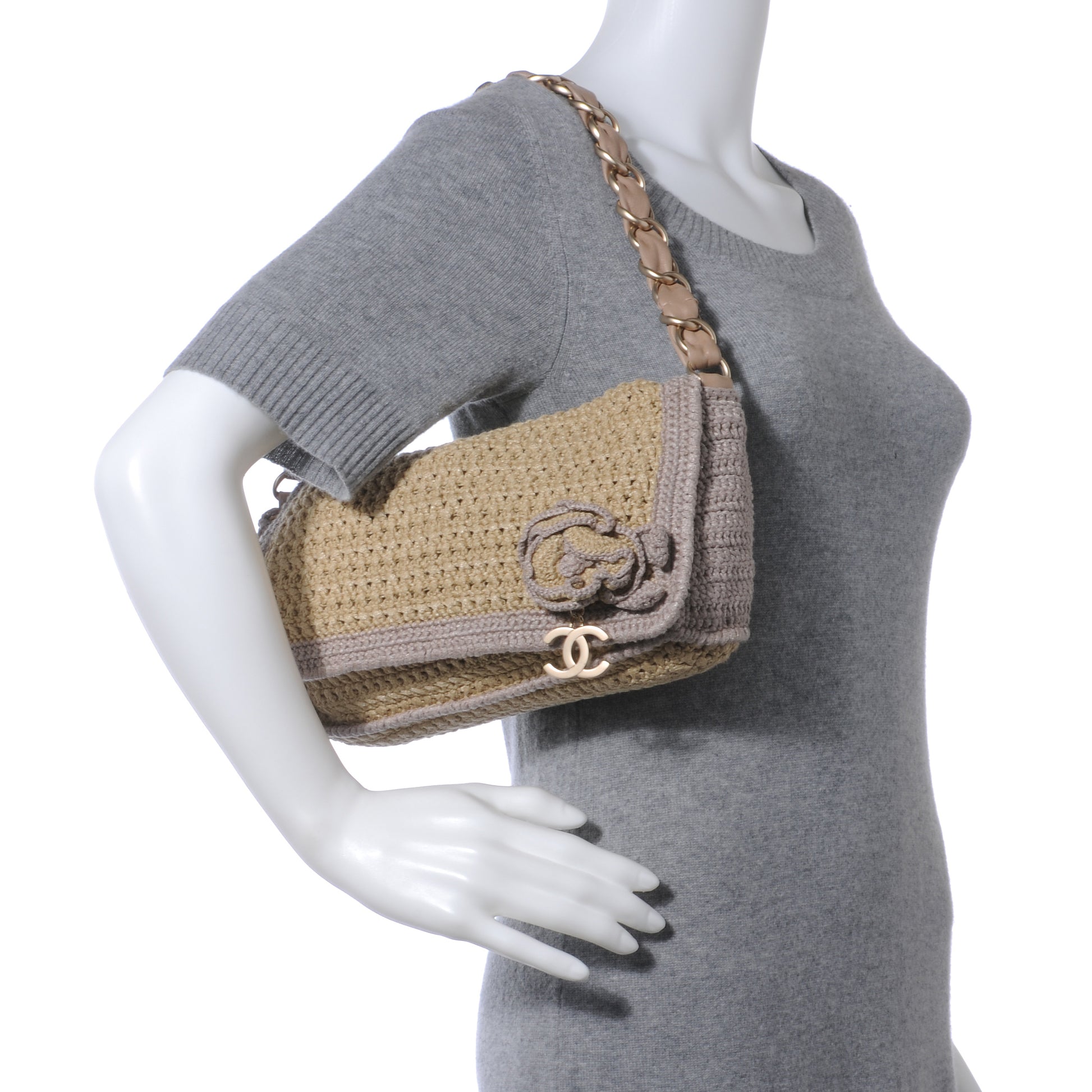 Chanel Crochet Camellia CC Flap 2 of 8