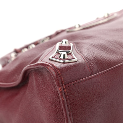 Balenciaga Chevre Silver Metallic Edge Hardware City Rouge Lie De Vin 9 of 12