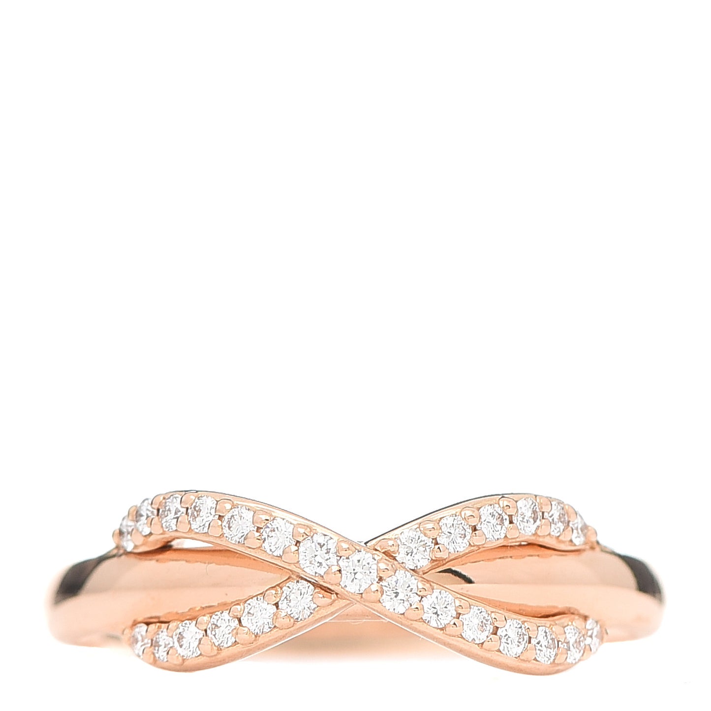 18K Rose Gold Diamond Infinity Ring 50 5.25