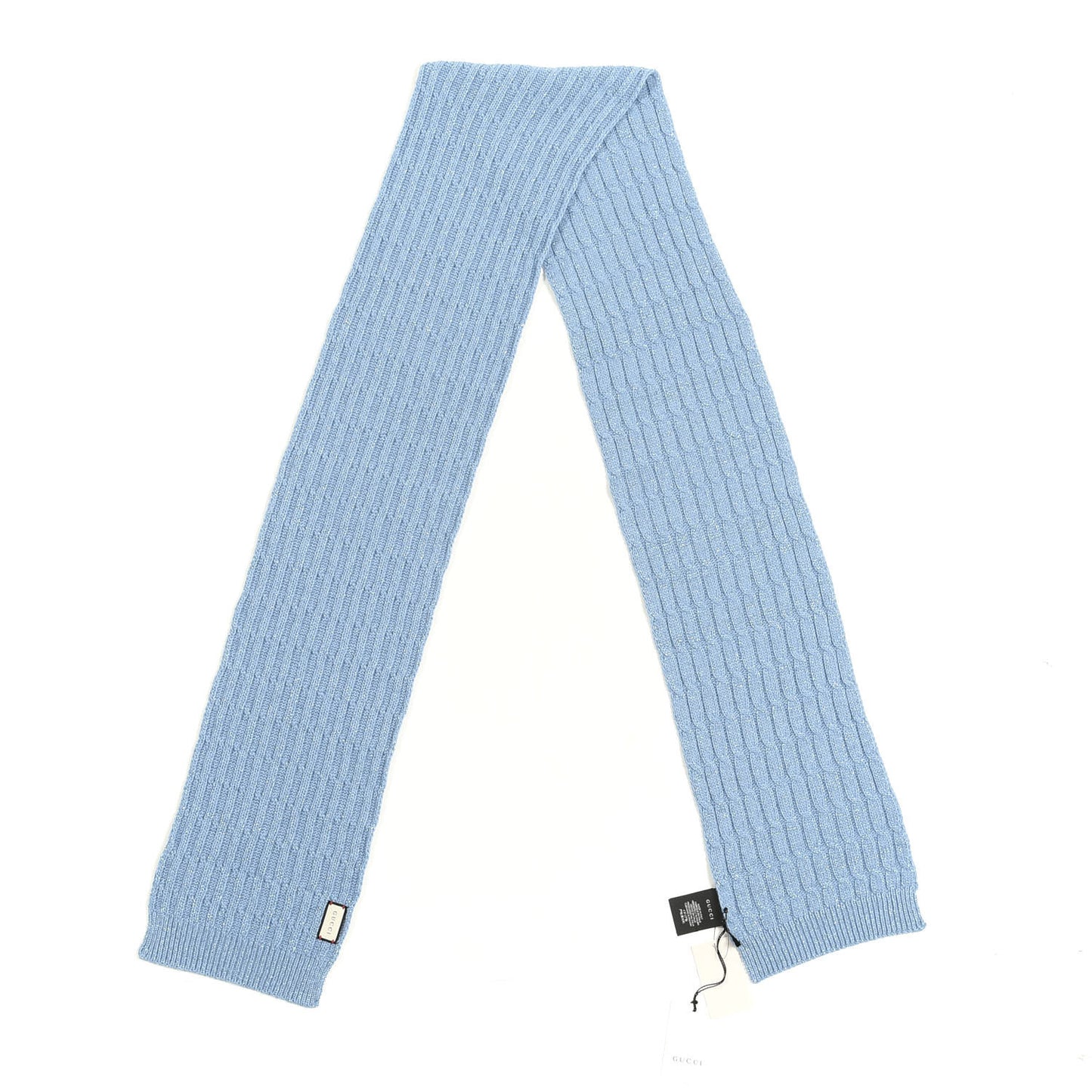 Wool Knit Shine Reg Scarf Bluette Sky Blue