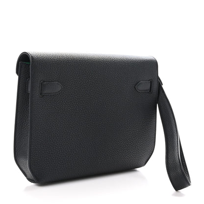 Hermes Togo Verso Kelly Depeches 25 Pouch Black Bamboo 3 of 12