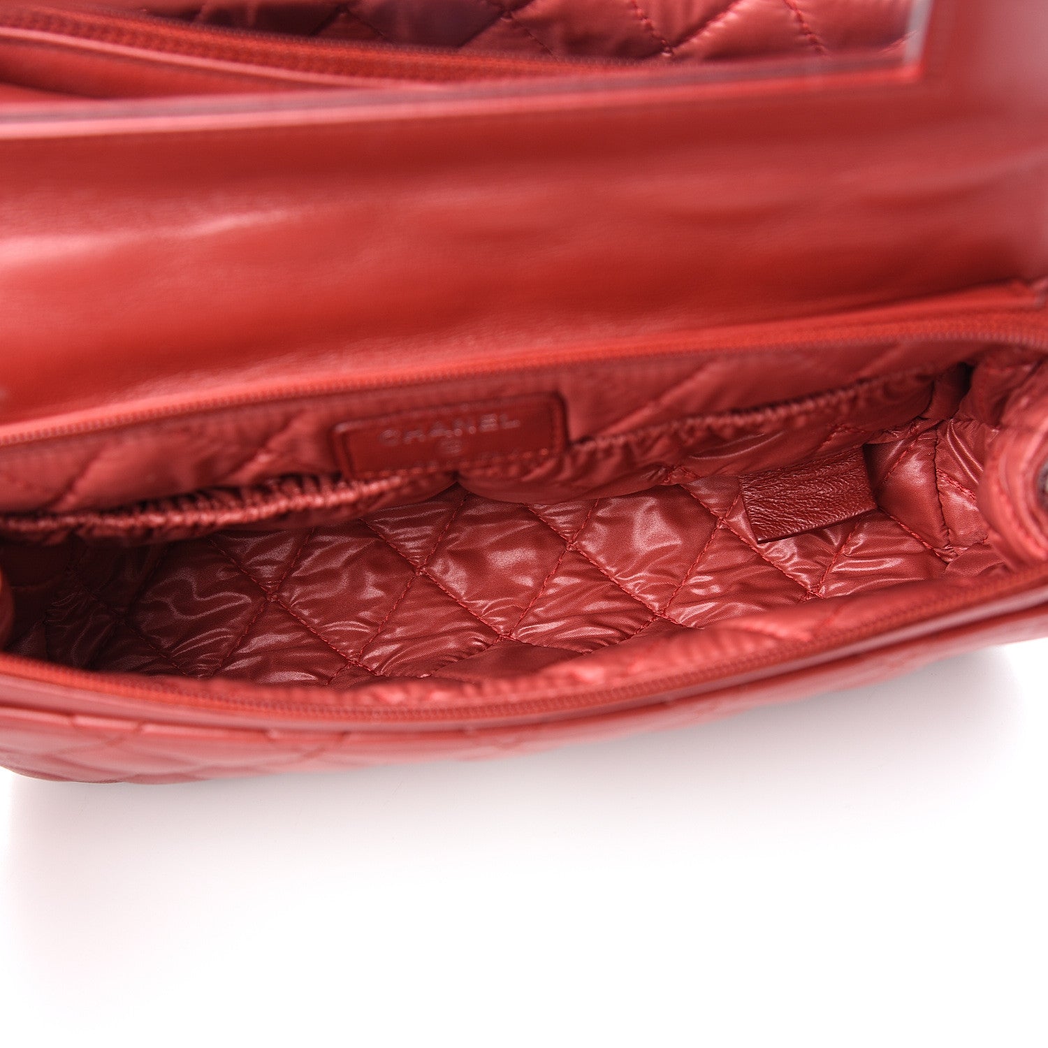 Chanel Lambskin Quilted Flap Cosmetic Case Red 4 of 9