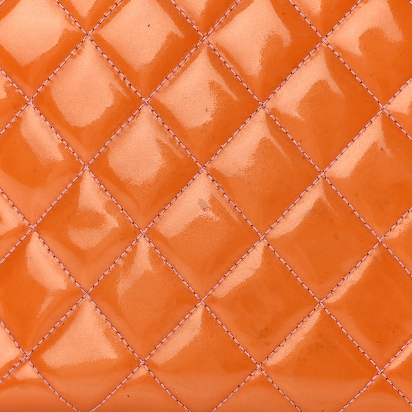 Patent Quilted Petit Timeless Shopping Tote PTT Orange