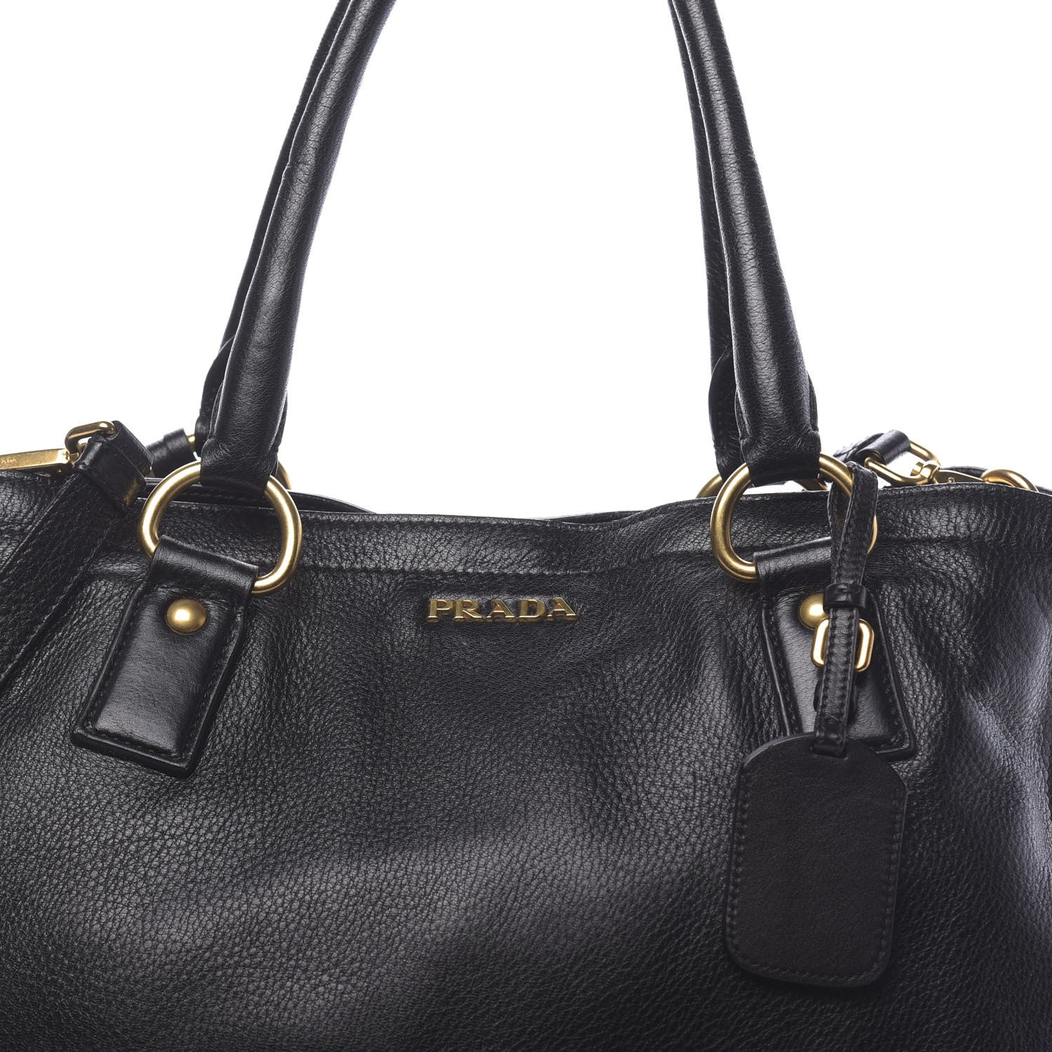 Prada Vitello Daino Tote Black 14 of 16
