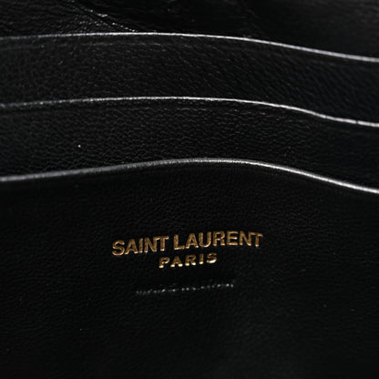 Saint Laurent Grain De Poudre Matelasse Monogram Mini Lou Camera Bag Black 6 of 6