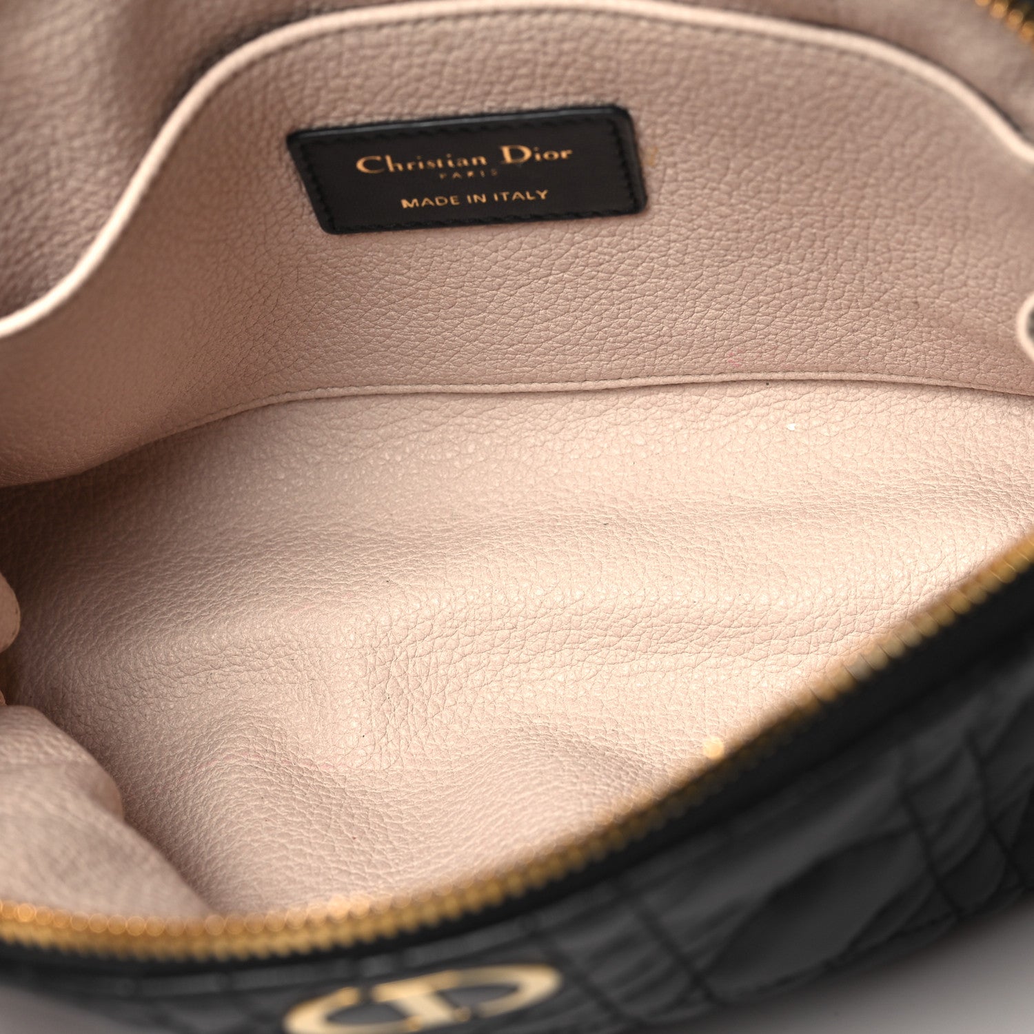 Christian Dior Lambskin Cannage Caro Beauty Pouch Black 5 of 6