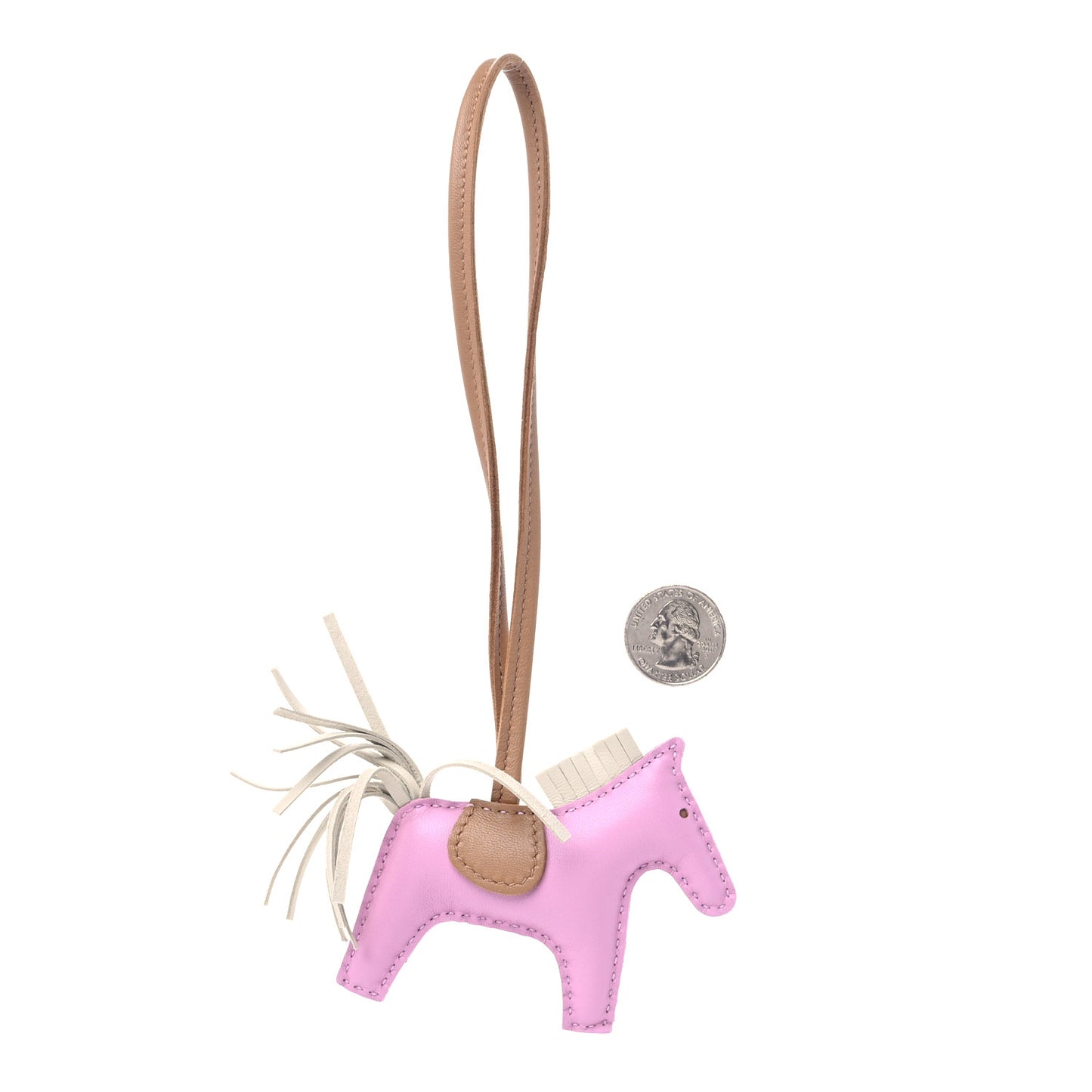 Milo Lambskin Grigri Rodeo Horse Bag Charm PM Mauve Sylvestre Craie Chai